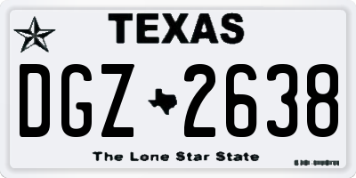 TX license plate DGZ2638