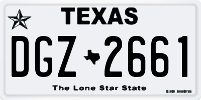 TX license plate DGZ2661