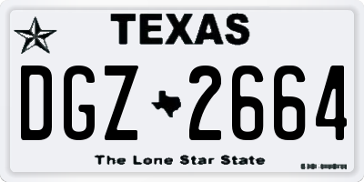 TX license plate DGZ2664