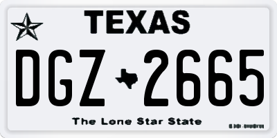 TX license plate DGZ2665