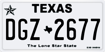 TX license plate DGZ2677