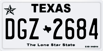 TX license plate DGZ2684