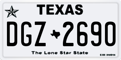TX license plate DGZ2690