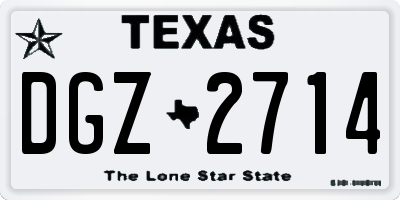 TX license plate DGZ2714