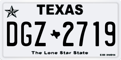 TX license plate DGZ2719