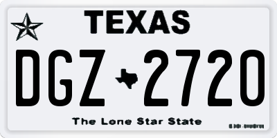 TX license plate DGZ2720