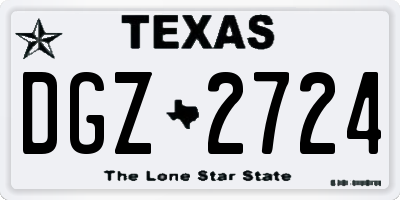 TX license plate DGZ2724