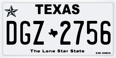 TX license plate DGZ2756