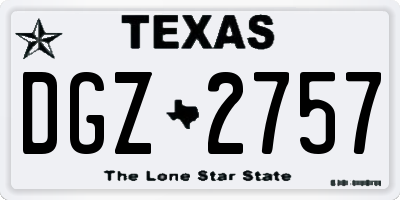TX license plate DGZ2757