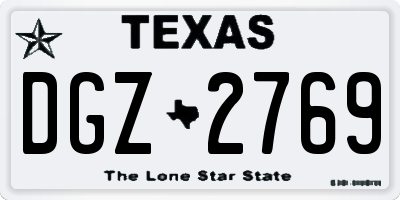TX license plate DGZ2769
