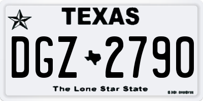 TX license plate DGZ2790