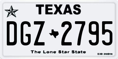 TX license plate DGZ2795
