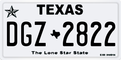 TX license plate DGZ2822