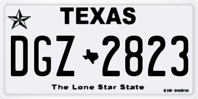 TX license plate DGZ2823