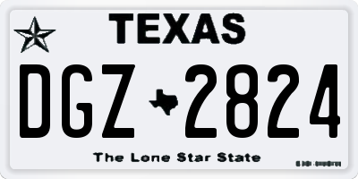 TX license plate DGZ2824