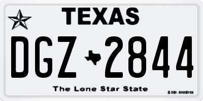TX license plate DGZ2844