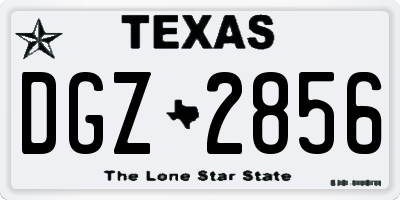 TX license plate DGZ2856