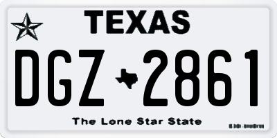 TX license plate DGZ2861
