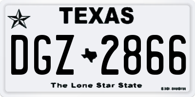 TX license plate DGZ2866