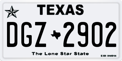 TX license plate DGZ2902