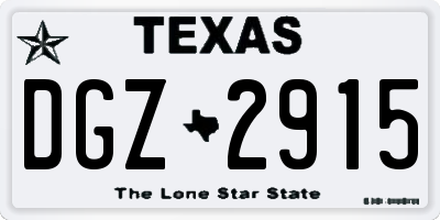 TX license plate DGZ2915