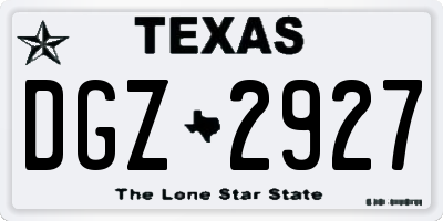 TX license plate DGZ2927