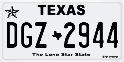 TX license plate DGZ2944