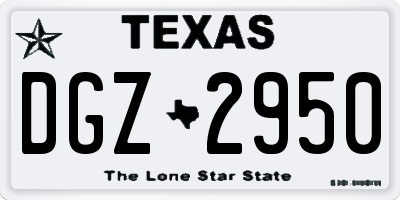 TX license plate DGZ2950