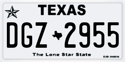 TX license plate DGZ2955