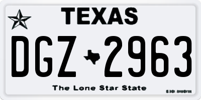 TX license plate DGZ2963