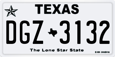 TX license plate DGZ3132