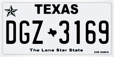 TX license plate DGZ3169
