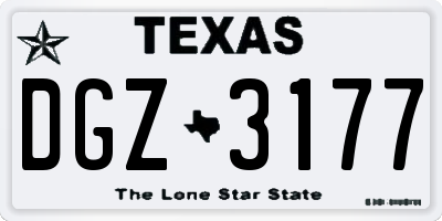TX license plate DGZ3177