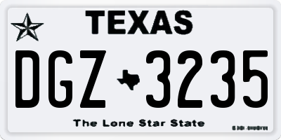 TX license plate DGZ3235
