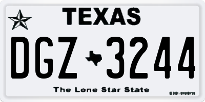 TX license plate DGZ3244