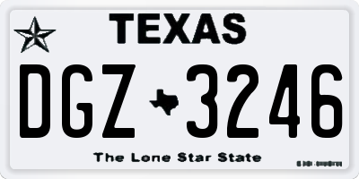 TX license plate DGZ3246
