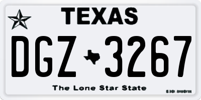 TX license plate DGZ3267