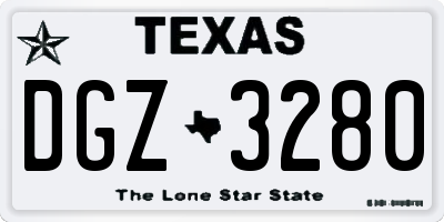 TX license plate DGZ3280