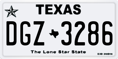 TX license plate DGZ3286