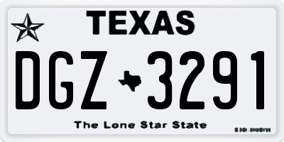 TX license plate DGZ3291