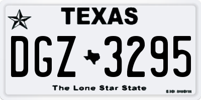 TX license plate DGZ3295