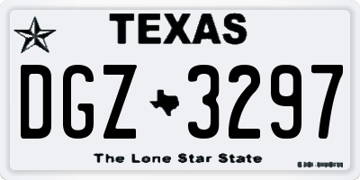 TX license plate DGZ3297