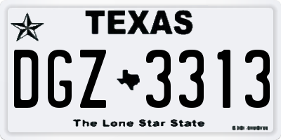 TX license plate DGZ3313