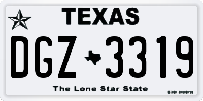 TX license plate DGZ3319