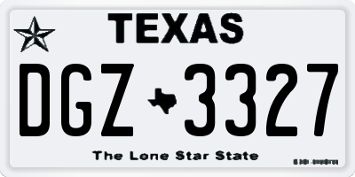 TX license plate DGZ3327