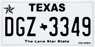 TX license plate DGZ3349