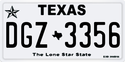 TX license plate DGZ3356