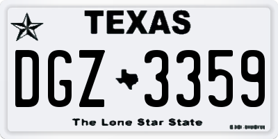 TX license plate DGZ3359
