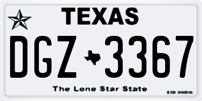 TX license plate DGZ3367