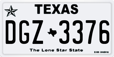 TX license plate DGZ3376